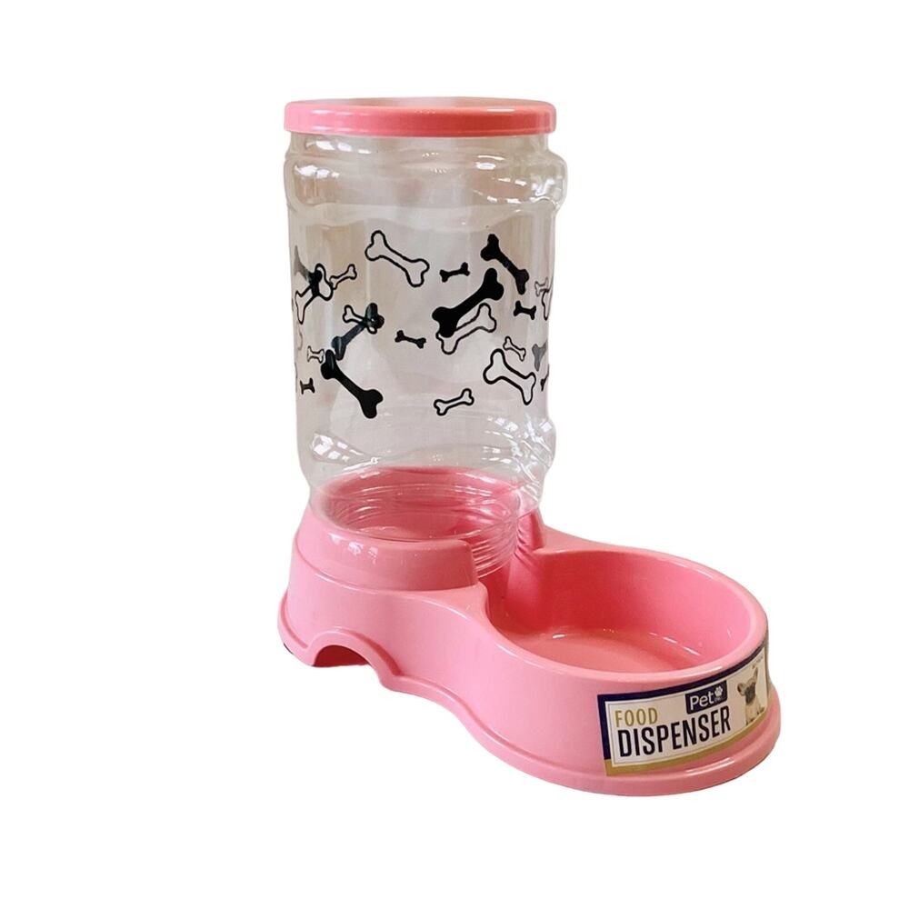 Pink Dog / Cat Food Dispenser